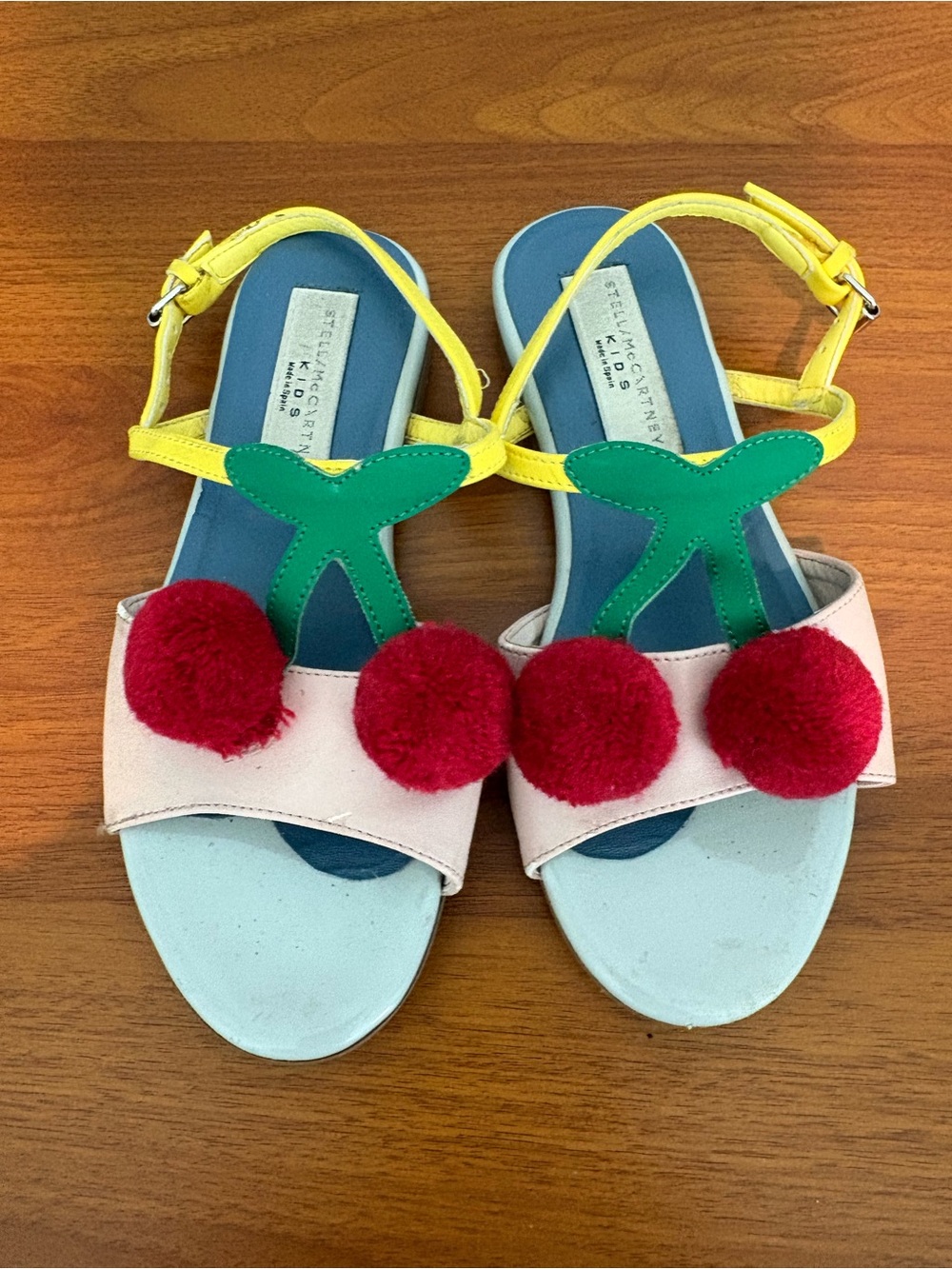 Stella McCartney Kids Multicolor Pom-Pom T-Strap Sandals
